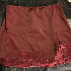 Satin mini slip skirt